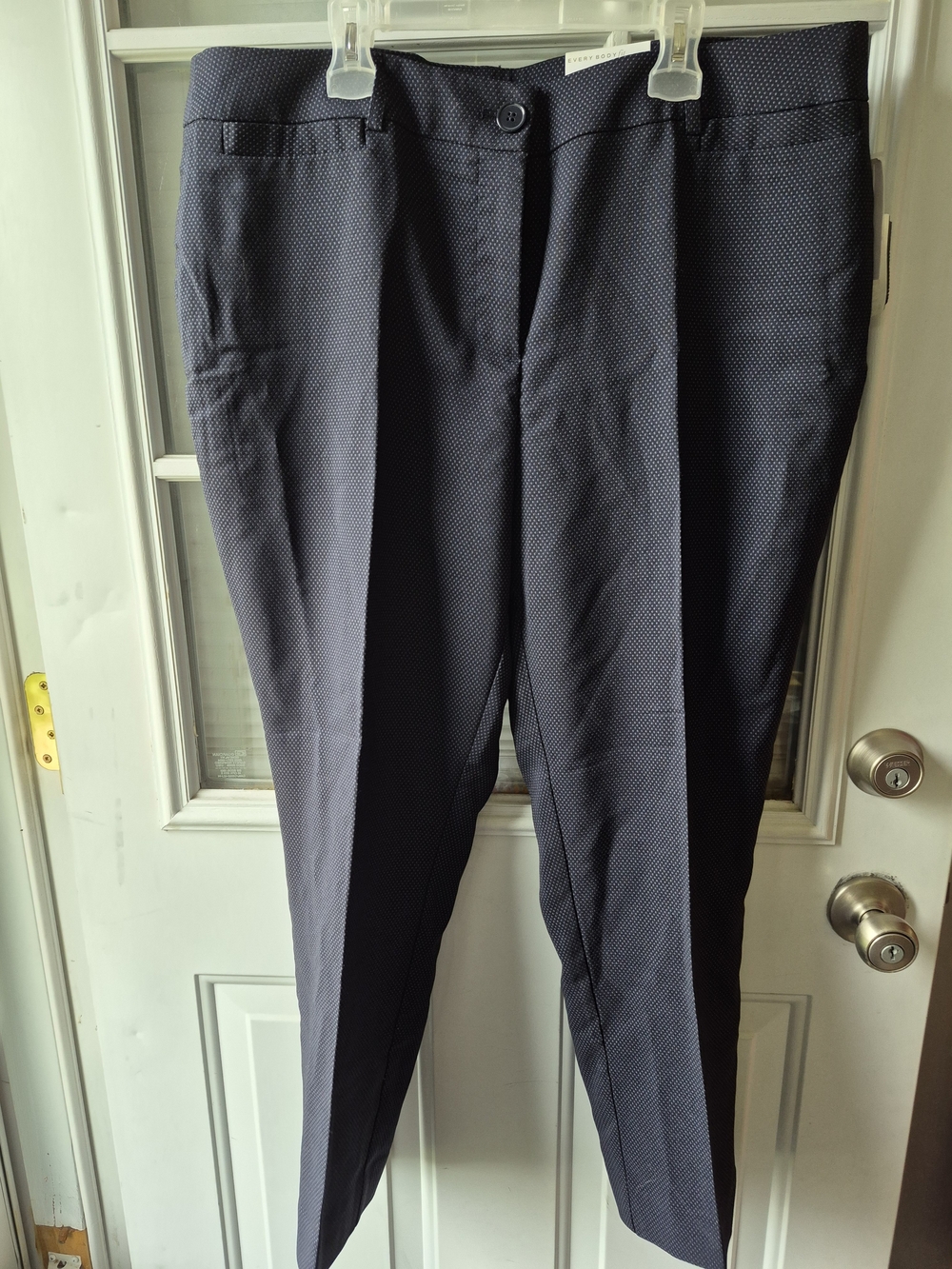 Women's Navy Polkadot Dress Pants